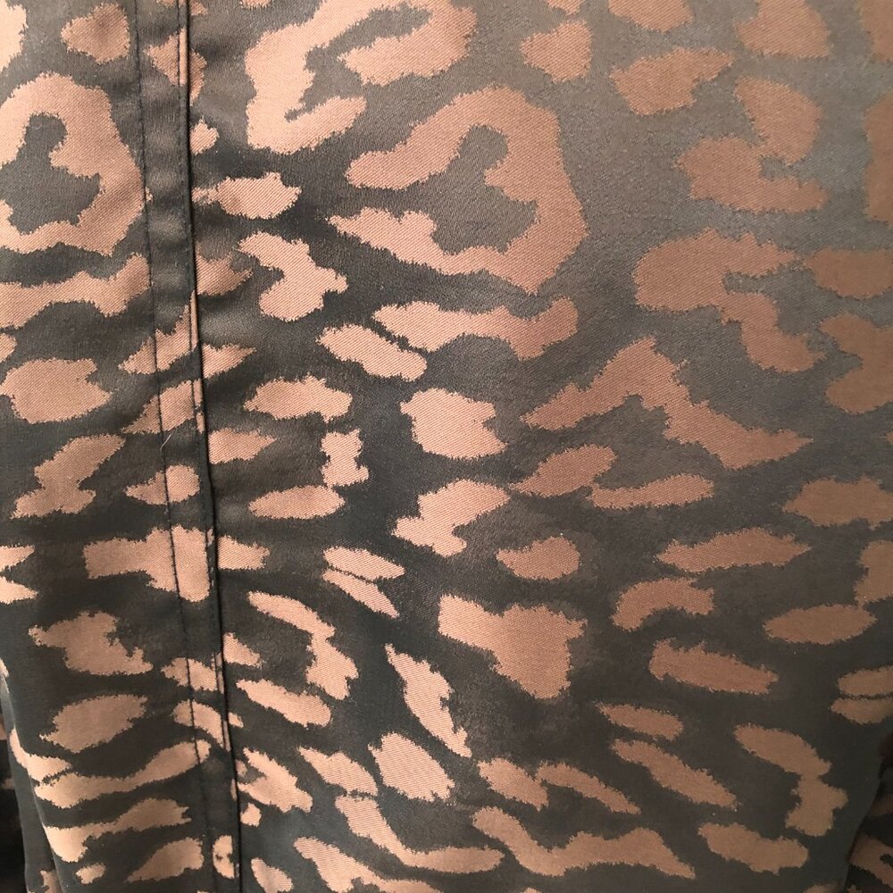 Luii Coat Black Brown Leopard Print Coat, Size L - Picture 7 of 9